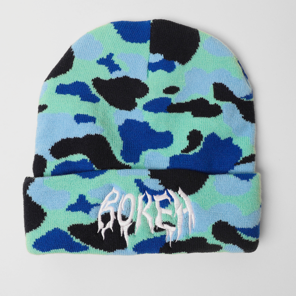 Bokeh Brand Blue Camo Embroidered  Beanie