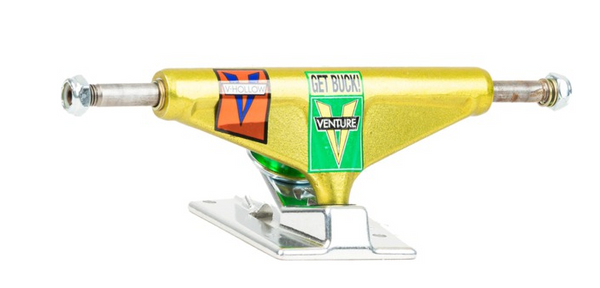 Venture Trucks Shake Junt V-Hollow Anodized High Yellow / Polished Skateboard Trucks - 5.0" Hanger 7.75" Axle